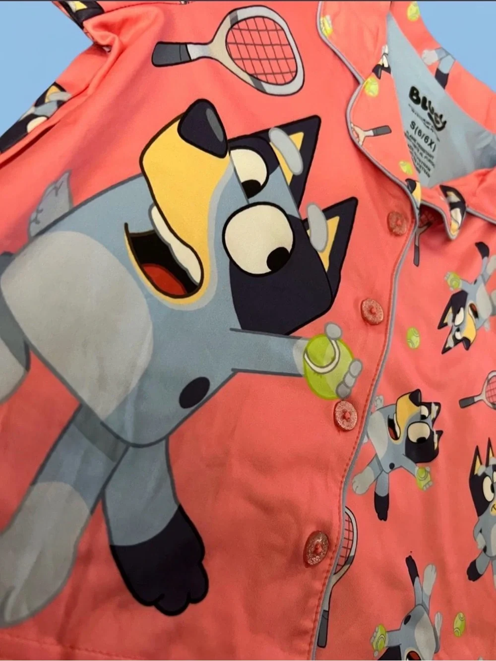 Bluey pajama 2 piece set shorts and shirt girls small 6